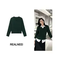 RL绿意丨25年冬季新品拉夫美利奴羊毛绞花宽松编结V领针织衫23566