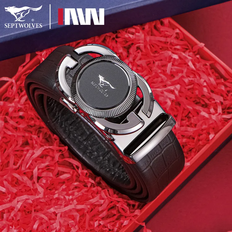 七匹狼男士皮带真皮自动扣新款正品高档男款头层牛皮百搭牛皮腰带