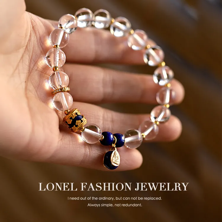 洛奈 • 百事从欢 • 白水晶 &青金石手串 • 约8.5mm（多样性）商品图