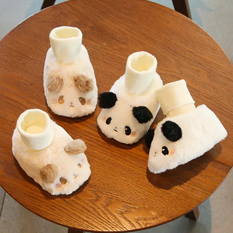 冬季宝宝加绒加厚0-12个月婴幼儿步前鞋童趣套脚女宝宝婴儿鞋