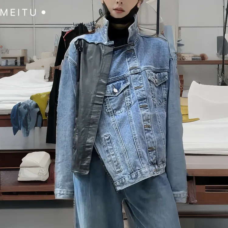 3002休闲自由自在个性洒脱不走寻常路春秋短款百搭牛仔外套