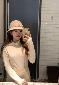 2025秋冬设计感甜美领结磨毛半高领百搭显瘦T恤长袖打底衫上衣