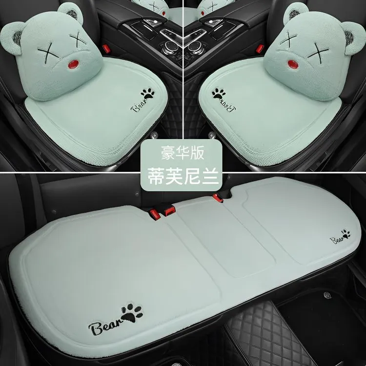 新款专车长安糯玉米羊羔绒小熊卡通汽车坐垫冬季副驾驶汽车专用
