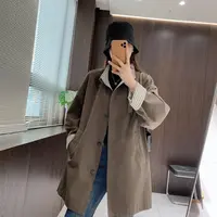 IMFLY金小金自制女装 风衣DYW9631秋季时尚格纹内衬风衣外套
