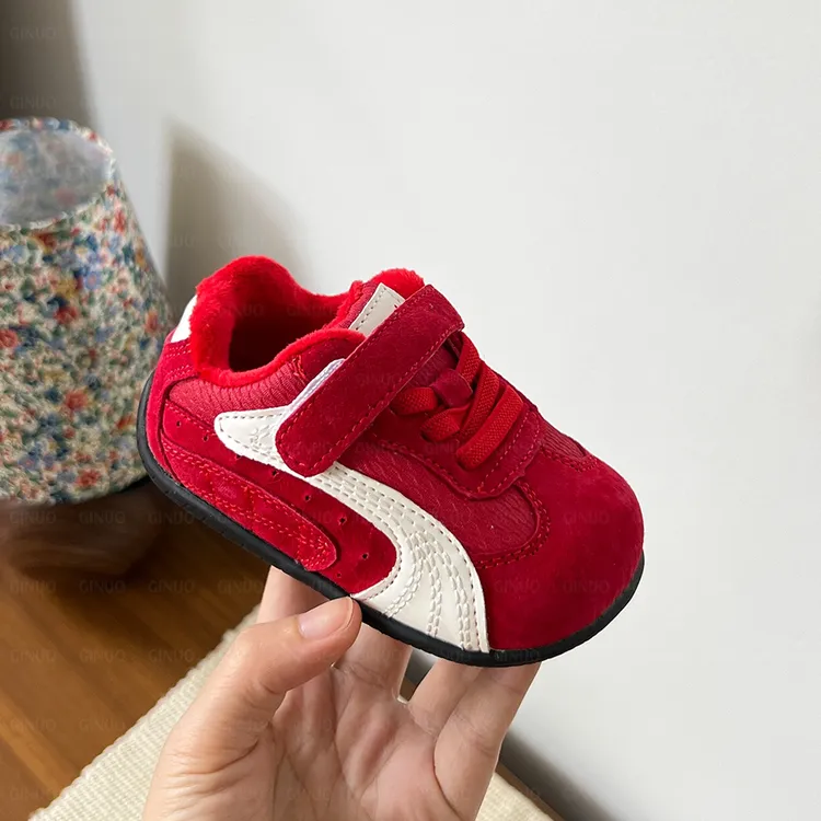 奇诺鼠2025冬新款德训鞋加绒二棉男女宝儿小板鞋