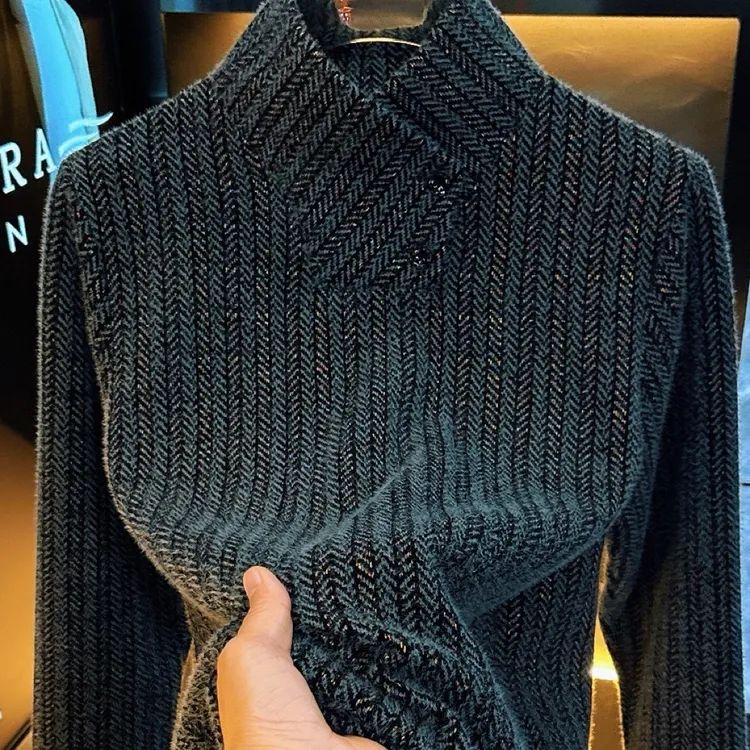 2025秋冬男士新款纳帕领时尚潮流修身保暖卫衣打底衫