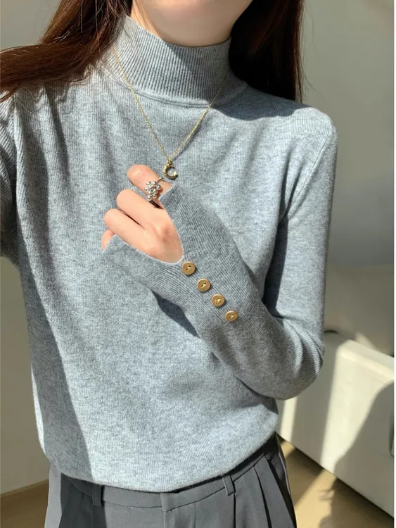 现货80-180斤大码女装2025秋冬新款半高领打底针织衫毛衣胖G5-53