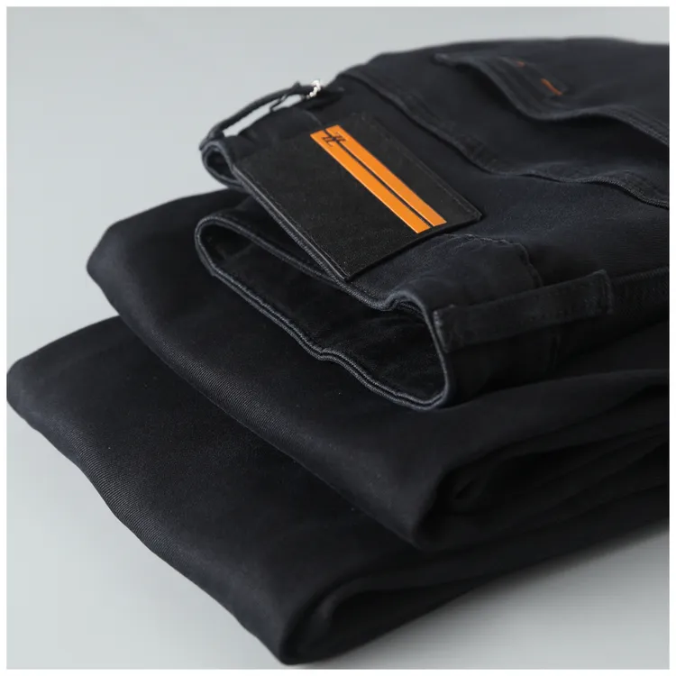 春秋男士轻奢高档直筒弹力日常百搭长裤舒适中高腰水洗弹力牛仔裤