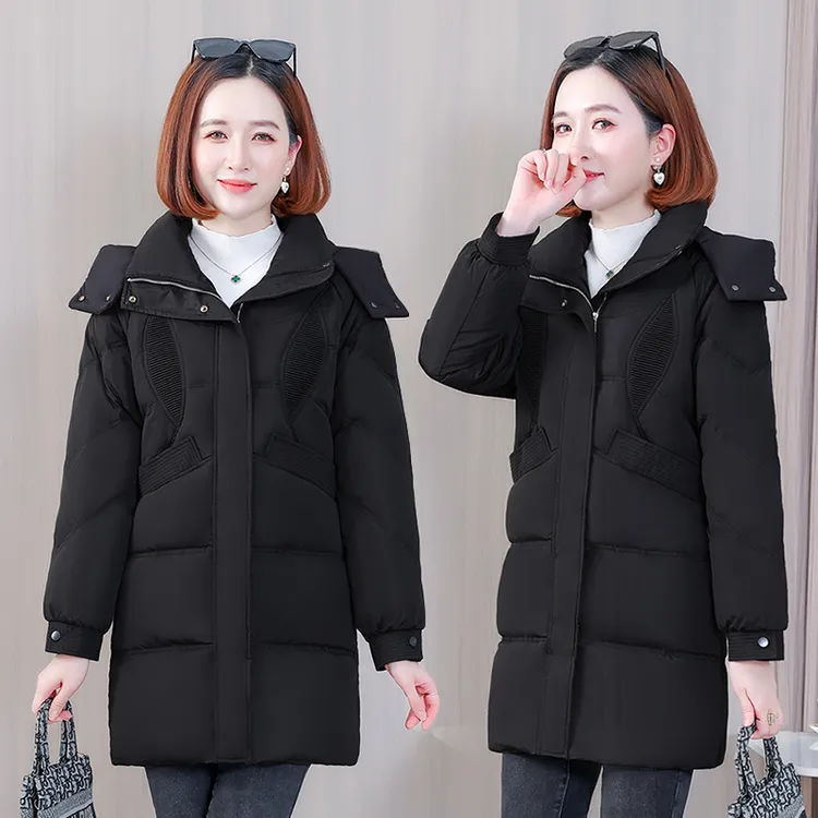 女中长款白鸭绒冬季时尚百搭保暖洋气显瘦加厚外套8871