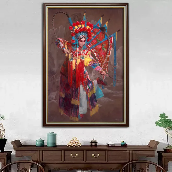 【福利优惠】戏韵流芳50*70cm带实木画框