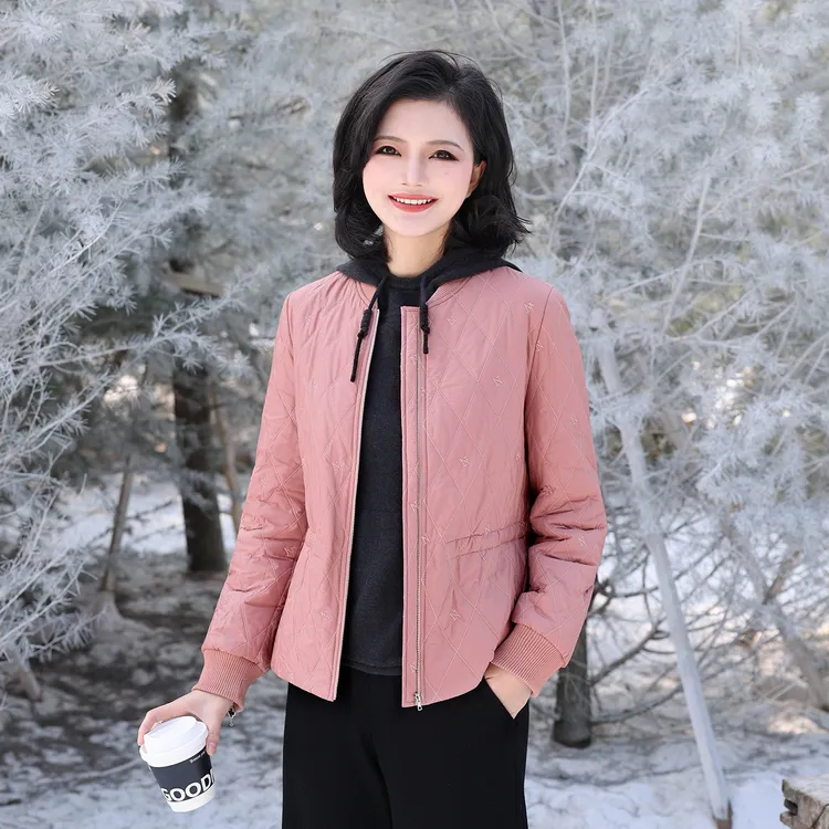 【羊毛棉服】枫竺阿楠anan气质立领刺绣绗缝菱格保暖棒球服棉服外套