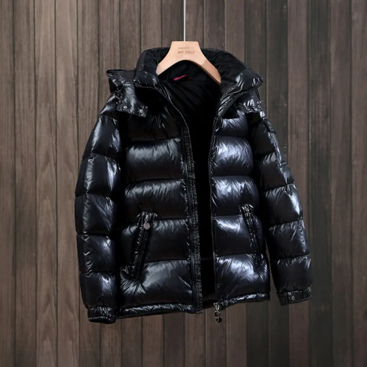90%白鹅绒2024新款蒙口同款大码亮面羽绒服加厚男女短款保暖外套