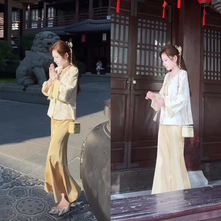【婷婷】《浮光跃金》高级东方美领口设计国风外套 TT2SQTZ2295【Q】