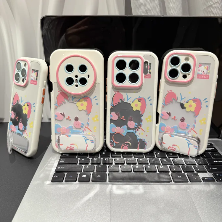 彩虹小猫支架适用苹果/华为/荣耀/OPPO/VIVO/小米手机壳防摔