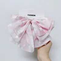 温柔气质粉色樱花大蝴蝶结抓夹女蓬松感显发量发饰后脑勺半扎3056