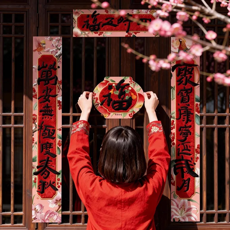 ININHOME锦绣东方年原创春联2026新年对联门贴福字窗贴