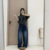 椿·予静【2643】早秋弯刀牛仔裤