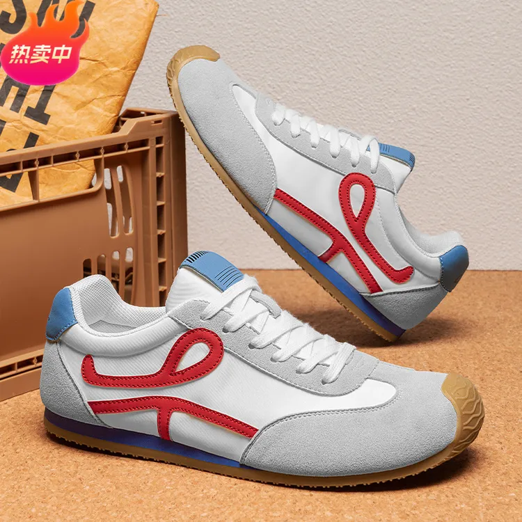 男鞋设计师款春夏厚底反绒皮透气ins运动阿甘鞋个性绑带港风走秀