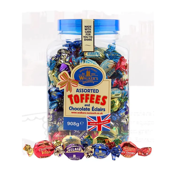 英国进口Walker's沃尔克斯什锦味5味太妃糖喜糖婚庆糖果908g罐装