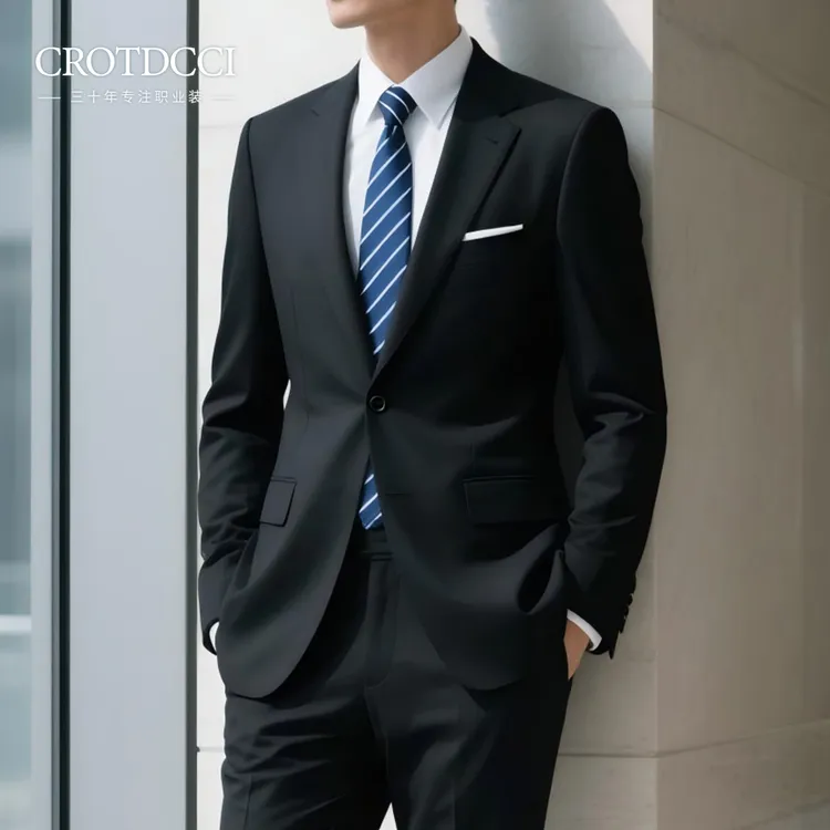 2025男士套装韩版修身黑色伴郎礼服时尚上班职业装商务西装