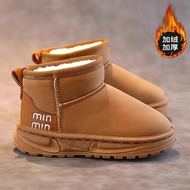 ABC1-3岁童鞋儿童雪地靴新款冬季男童加绒保暖加厚棉靴女宝冬靴
