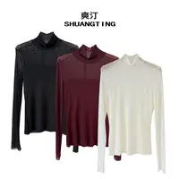 Jokara/丘可儿【花瓣雨】设计感时尚气质休闲网纱拼接网纱小衫上衣