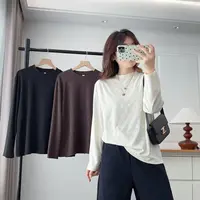 大码秋季长袖简约时尚套头提花时尚常规打底衫2557