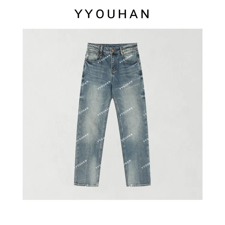 月月 2025秋冬【腿精担当】厚款加绒水洗做旧烟管牛仔裤 2510C6879