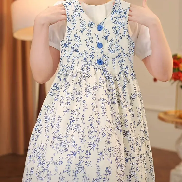 【好看】女童连衣裙夏季2025新款女大童夏装儿童背心公主裙女孩裙子