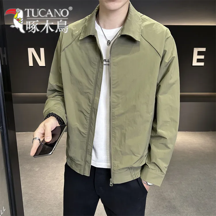 TUCANO/啄木鳥翻领夹克男士2025春秋季新款纯色薄款户外外套高端
