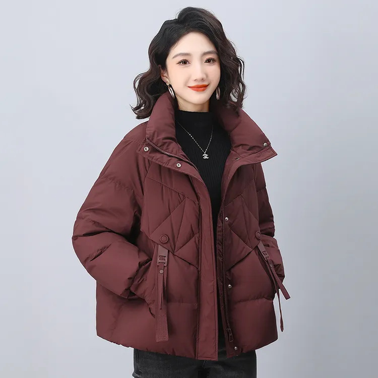 【已质检】【90白鸭绒】韩版时尚短款羽绒服女秋冬加厚保暖女士外套