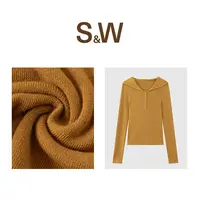 【淼淼专属】SW速惟连帽新款女针织毛针时尚衫套头百搭休闲上衣4604
