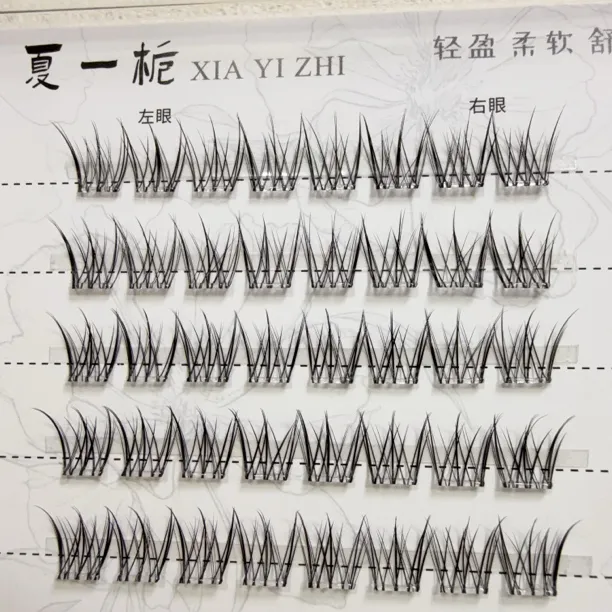 夏一栀乌市发货 新疆包邮 玫瑰骑士免胶假睫毛单簇柔软舒适新手