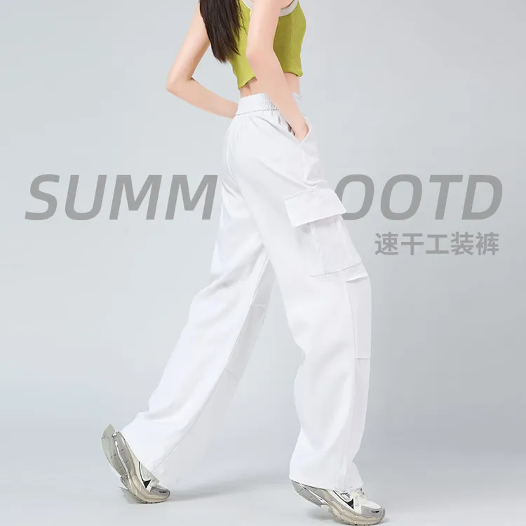 美式高腰工装裤2025爆款秋季高智淡人休闲宽松瘦版阔腿裤早秋穿搭
