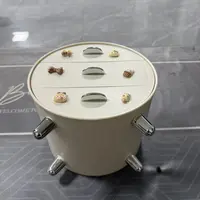 熊猫北欧风半手工电镀钥匙收纳盒旋转简约首饰盒防水