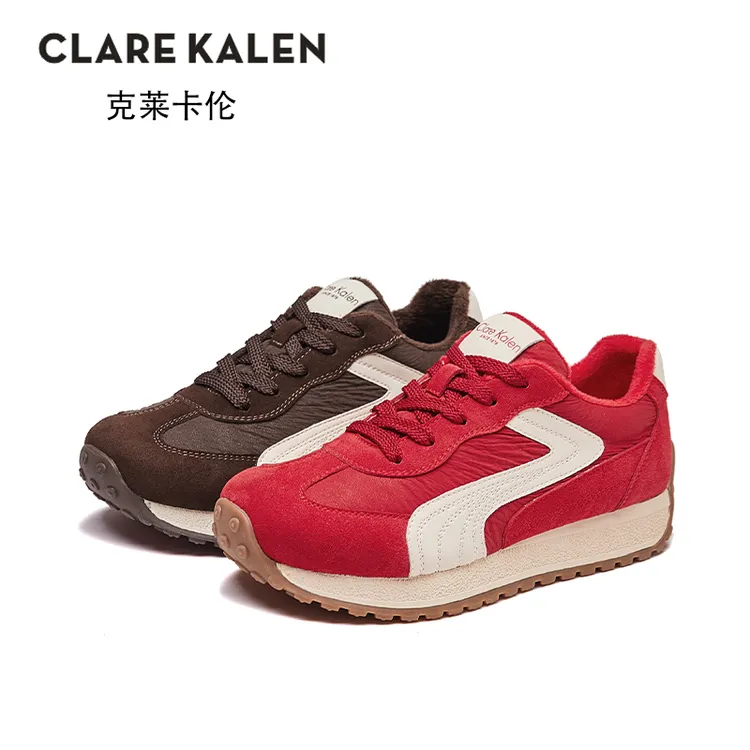 【英国CK】低帮加绒女鞋阿甘鞋德训鞋百搭秋季休闲鞋时尚休闲鞋