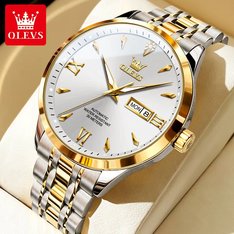 名表劳力土系列手表全自动机械表高档简约商务夜光防水双日历腕表商品图