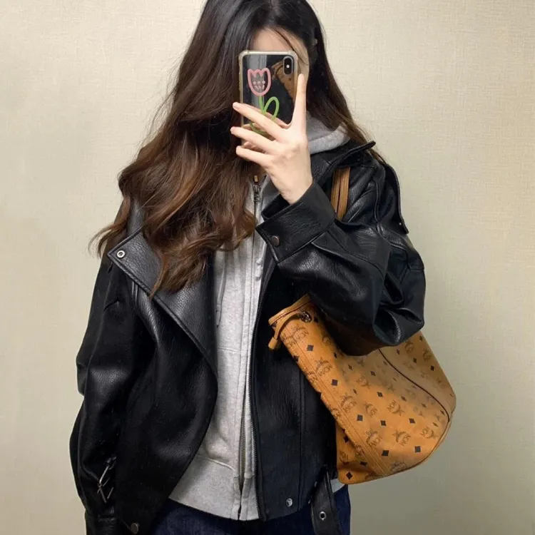反季特价内胆羽绒皮衣女黑色短款2025年新款皮衣外套羽绒内胆棉袄