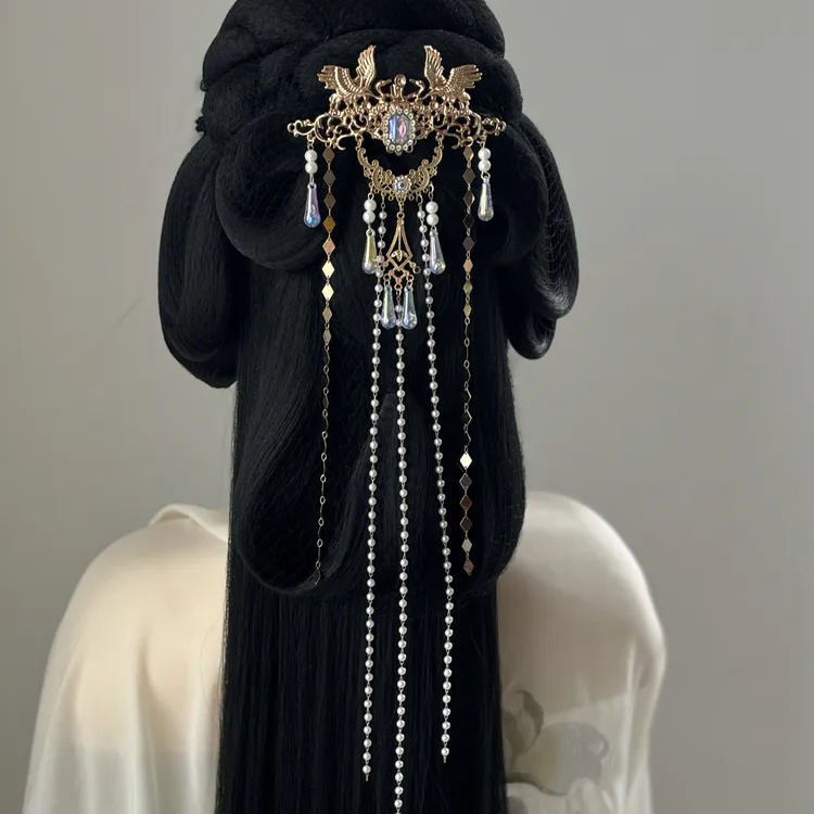 落芳辞汉服原创发饰女古风头饰唐风后压发簪发钗长流苏古装配饰