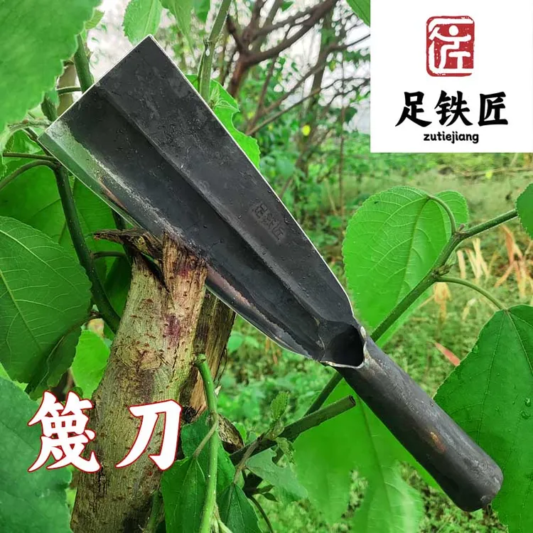 足铁匠蔑刀高锰钢农具锻打划篾条专用刀迷你小柴刀户外农村专用刀