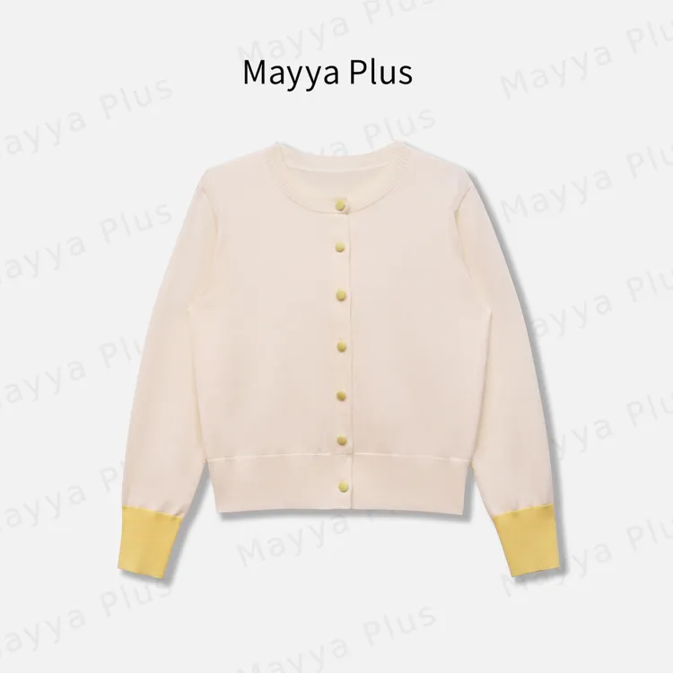 【雪花酥】Mayya Plus麦芽定制流光风圆领百搭显瘦针织开衫32536791