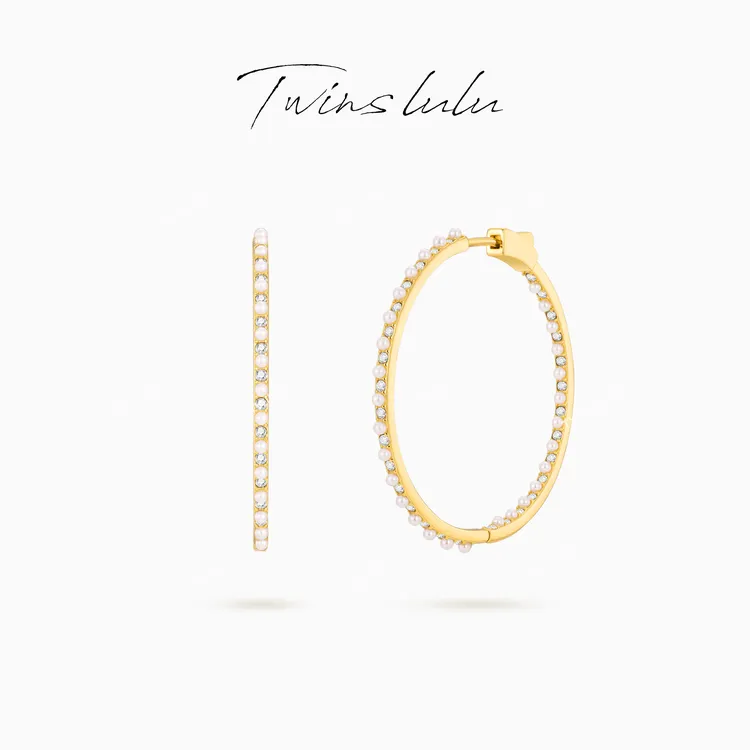TWINS LULU 镀K金 新年款 轻奢气质存在感圈圈珠珠耳环TSL2548