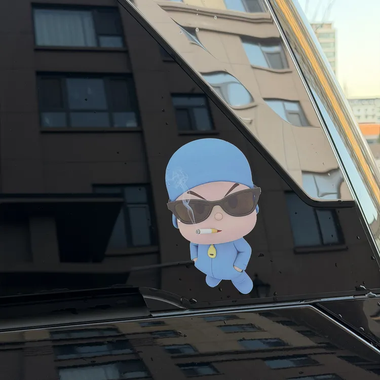 小p优优可爱卡通台球汽车装饰车贴三角窗车门拉花贴纸电动车贴纸