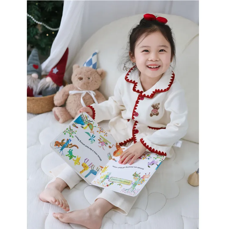 儿童男女中大童睡衣秋冬季火山小磨毛宝宝保暖加厚德绒套装家居服