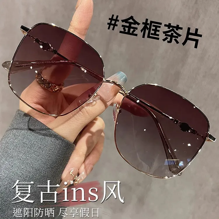 茶色渐变墨镜女大框偏光高级感自带妆容感防紫外线太阳眼镜显脸小