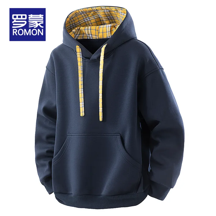 罗蒙男士宽松连帽卫衣秋冬季新款美式重磅潮牌长袖运动休闲上衣男