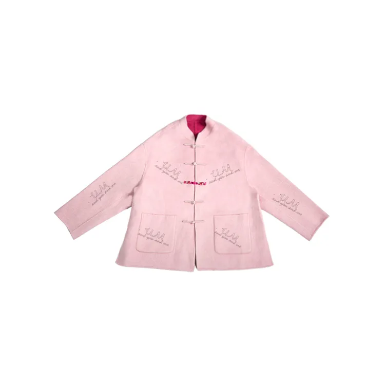 【U.M】岁华兔毛桑蚕丝撞色羊毛大衣手工缝制新中式盘扣高级感大衣