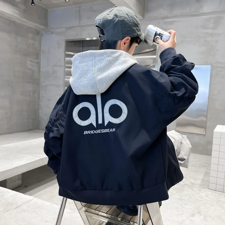 男童秋冬款外套2025新款冬季运动加棉棒球服中大童儿童男孩冬装潮