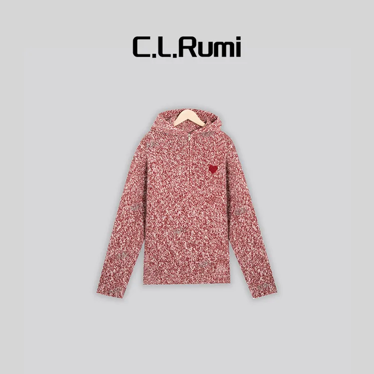 【Rumi精选】“暗香梅雪”高克重保暖拉链爱心刺绣开衫上衣6436sy