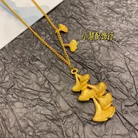 铜合金项链 【小慧家】新中式三生有“杏”银杏叶项链百搭时尚